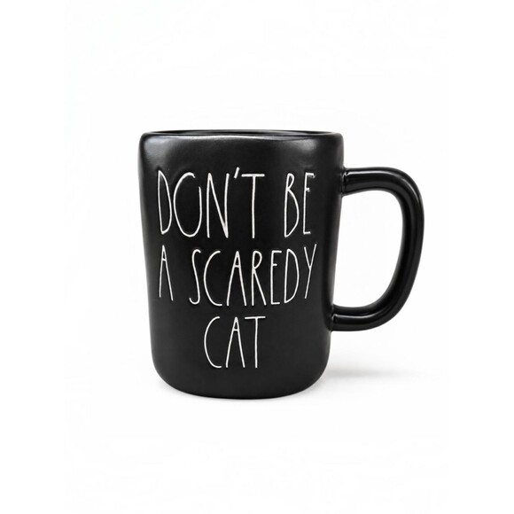 Rae Dunn Other - Rae Dunn Don’t Be A Scaredy Cat Black Halloween Coffee Mug Artisan Collection